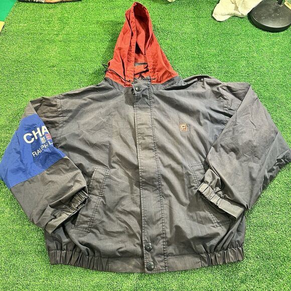 Ralph Lauren Jacket Adult Extra Large XL Blue Red Chaps Zip Up Mens Bomber 90s - Picture 1 of 16